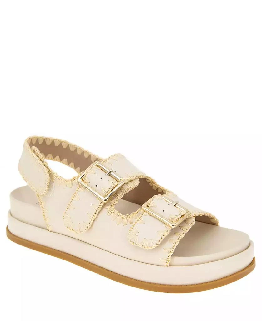 BCBG Women's Beena Footbed Hook and Loop Flatform Sandals 1