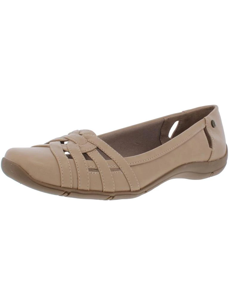 LifeStride Diverse  Womens Faux Leather Square Toe Flats 8