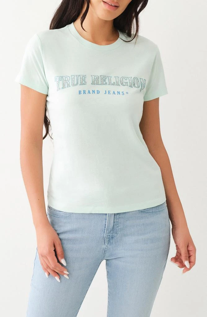 True Religion Rhinestone Accent Cotton Graphic T-Shirt 1