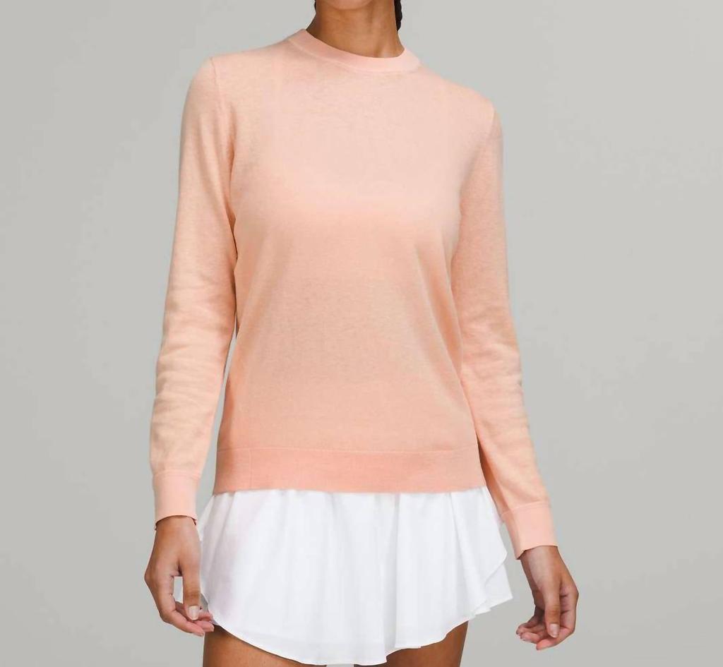 lululemon Silk-Blend Crew Sweater In Peach Satin