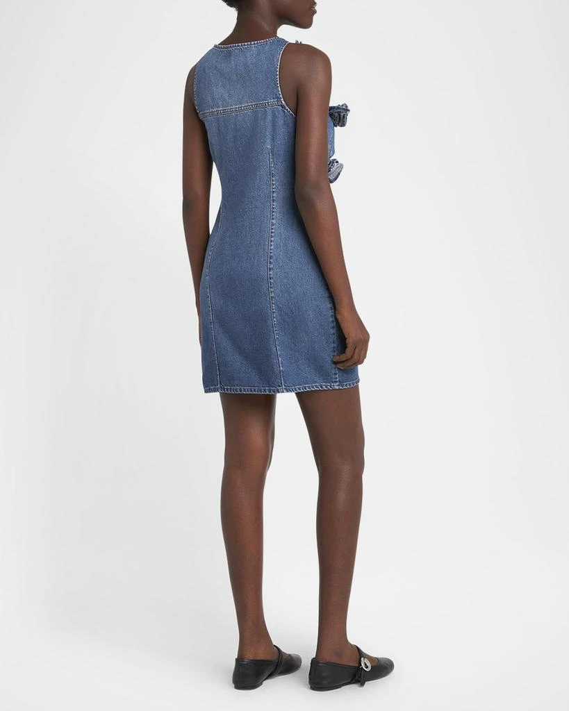 COPERNI Denim Asymmetric Flower Mini Dress 3