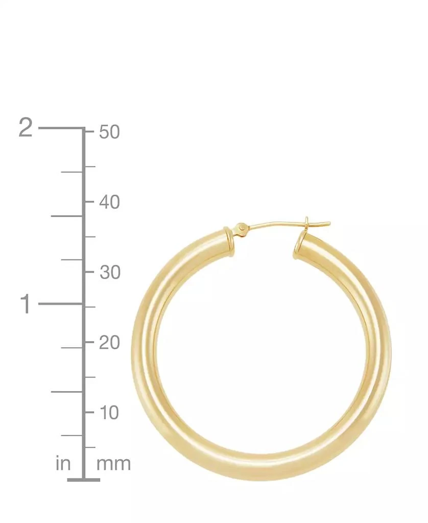 Macy's Polished Tube Hoop Earrings (40mm) in 14k Yellow Gold or 14k White Gold 4