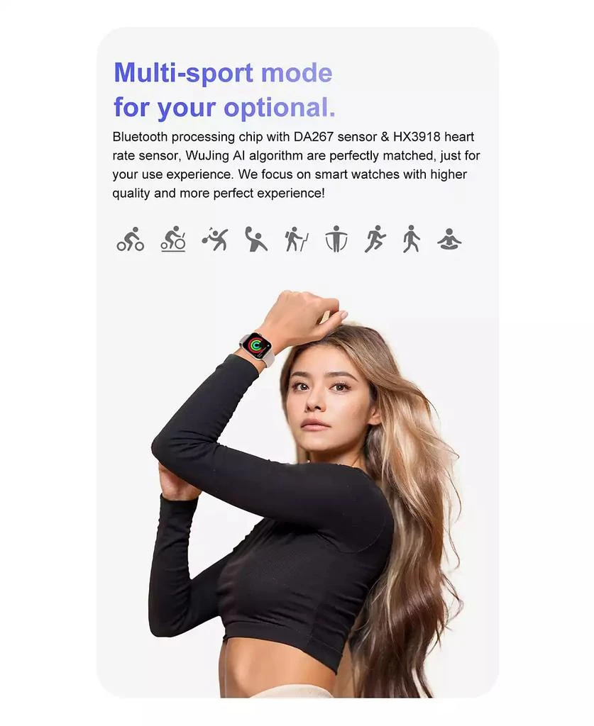 RUXING Smart 1.85" AMOLED Smart Watch With Bluetooth Calling, Health Monitoring,Sport Modes,4GB for Women Men 8