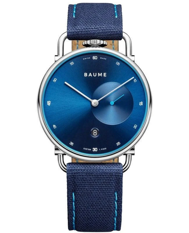 Baume & Mercier Baume & Mercier Blue Dial Cotton Strap Men's Watch 10601 1