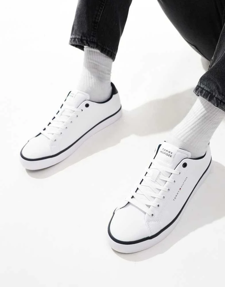 Tommy Hilfiger Tommy Hilfiger vulcanised leather trainers in white 1