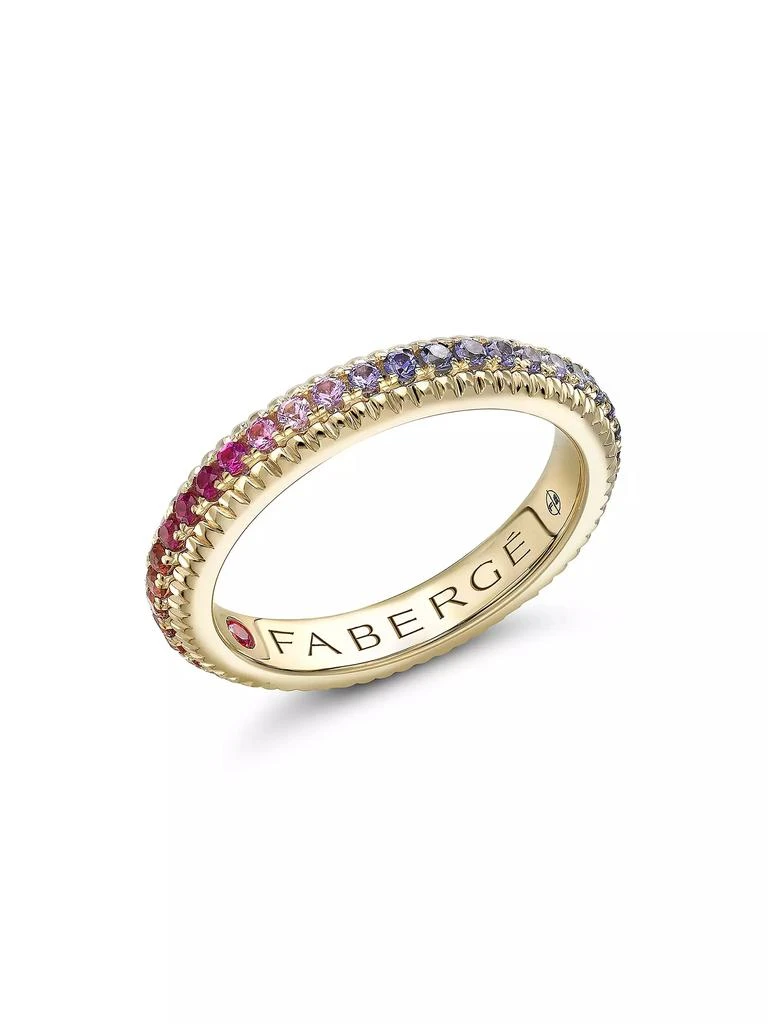 Fabergé Colors of Love Yellow Gold Rainbow Multicolored Gemstone Fluted Eternity Ring 1
