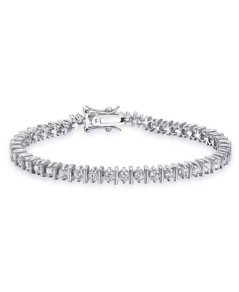 Bling Jewelry Classic 10CT CZ Solitaire Tennis Bracelet Cubic Zirconia .925 Sterling Silver 7 Inch