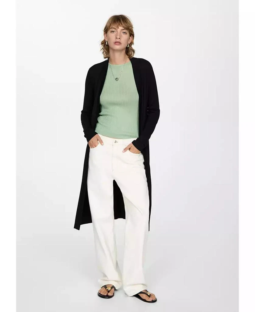 Mango Women's Fine Knit Long Cardigan Sweater 3