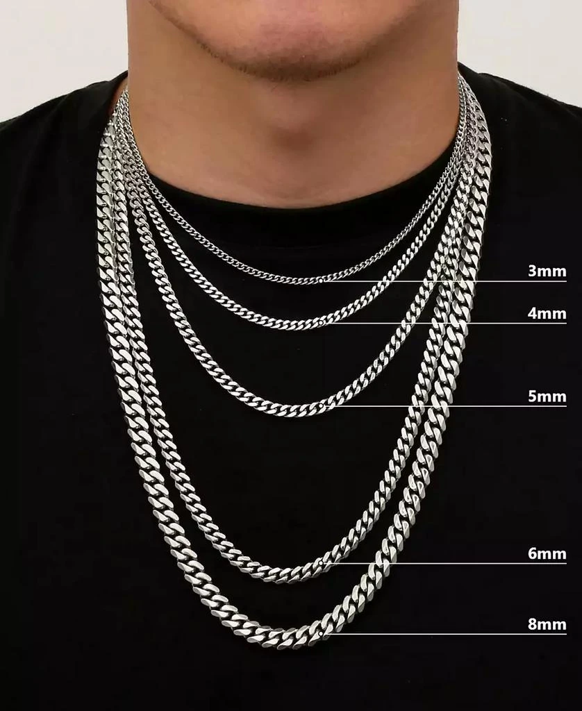 Rhona Sutton Silver Miami Cuban 8MM Stainless Steel Chain Necklace 3