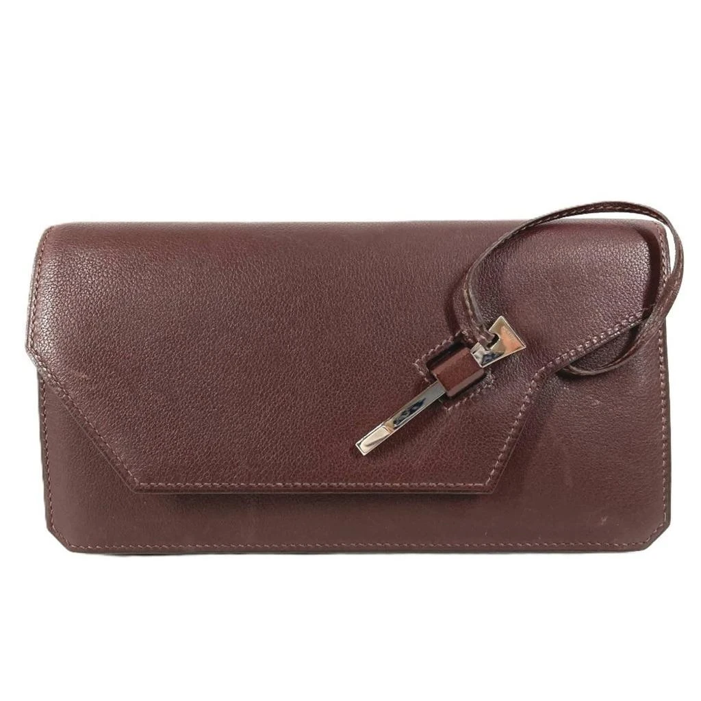 Hermes Leather Clutch Bag Handbag Pouch (Pre-Owned)
