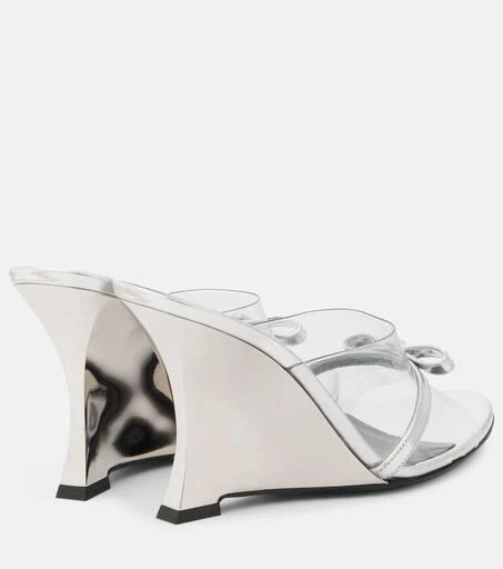 Versace Gianni Ribbon 95 PVC wedge mules 3