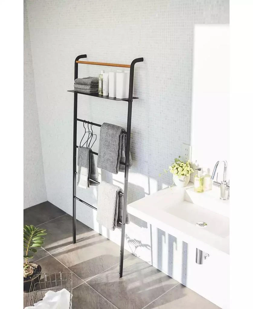 Yamazaki Tower Leaning Ladder With Shelf 2