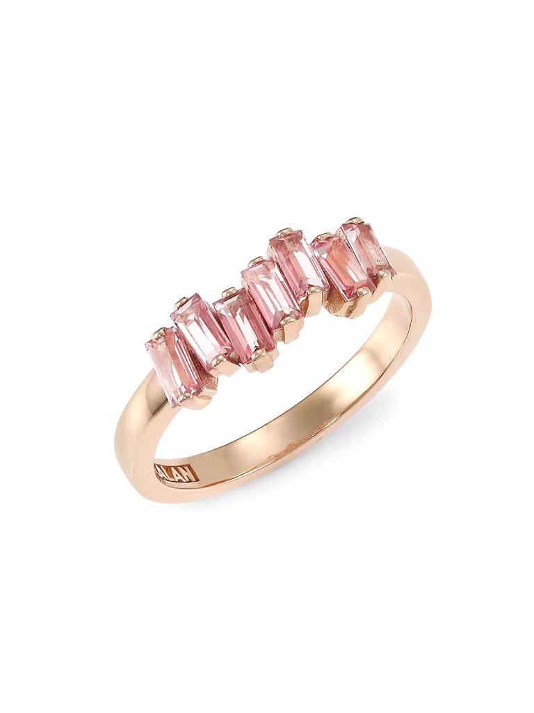 Suzanne Kalan 14K Rose Gold &amp; Baguette Morganite Topaz Ring