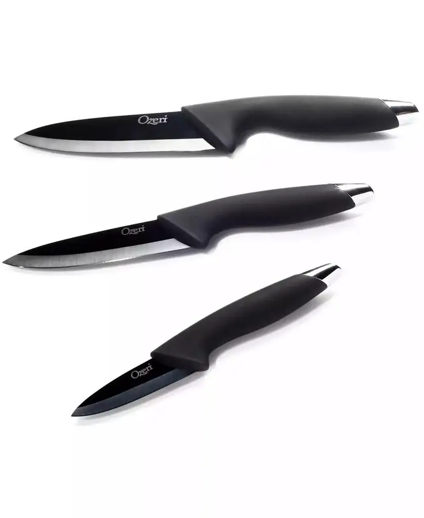 Ozeri Elite Chef 3-Piece Black Ceramic Knife Set