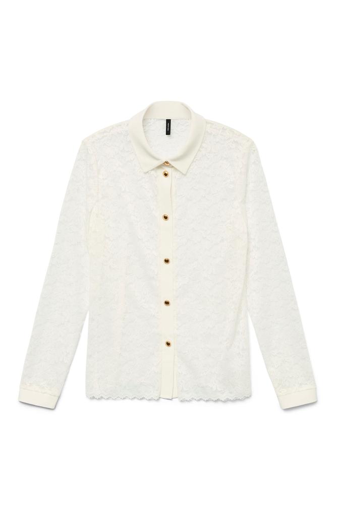 VERO MODA Tillie Long Sleeve Lace Button-Up Shirt