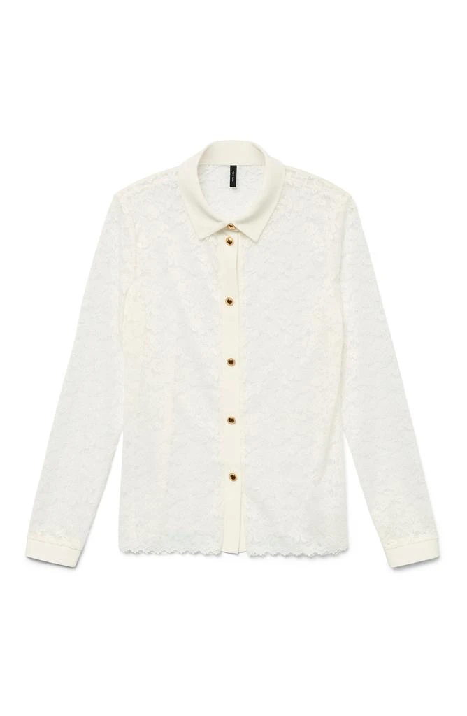 VERO MODA Tillie Long Sleeve Lace Button-Up Shirt 1