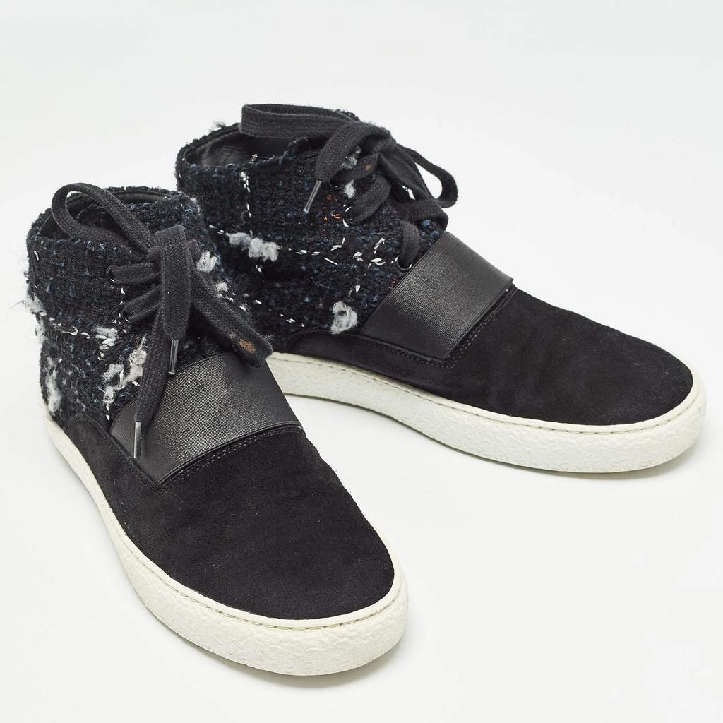 Chanel Chanel Black Suede and Tweed High Sneakers Size 41 4