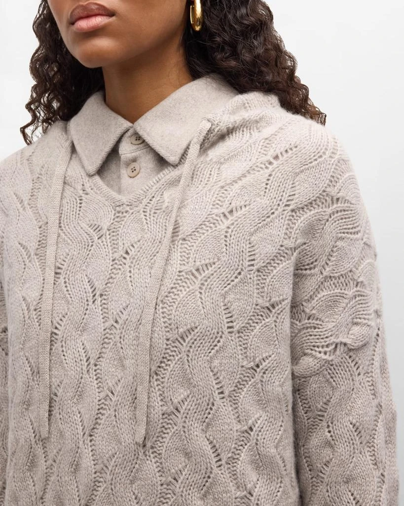 TSE Cashmere Cashmere Cable-Knit Hoodie 5