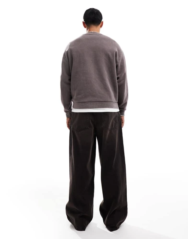 ASOS ASOS DESIGN super baggy jeans with brown tint in washed black 2