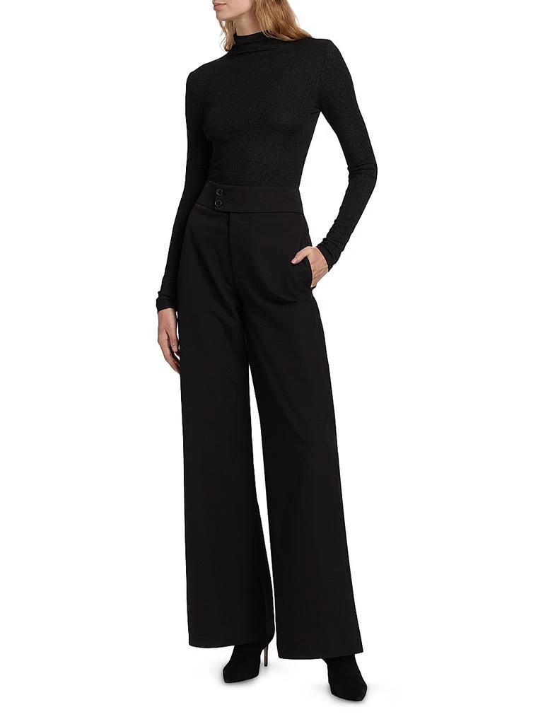 FRAME Metallic Turtleneck Top 2