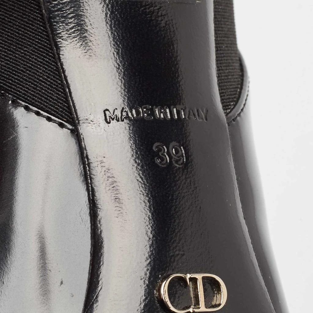 Dior Dior Black Patent Leather and Stretch Fabric Ankle Booties Size 39 7