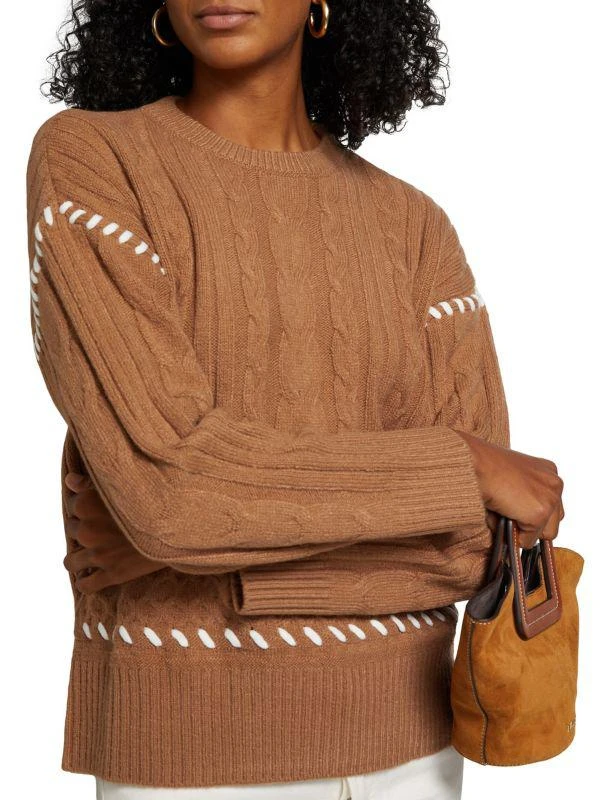 Design History Cable-Knit Whipstitch Sweater 4