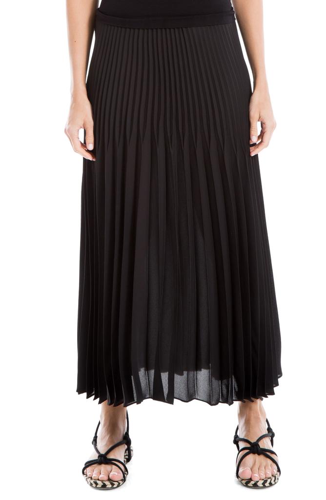 MAXSTUDIO Graduated Pleat Knee-Length Midi Skirt