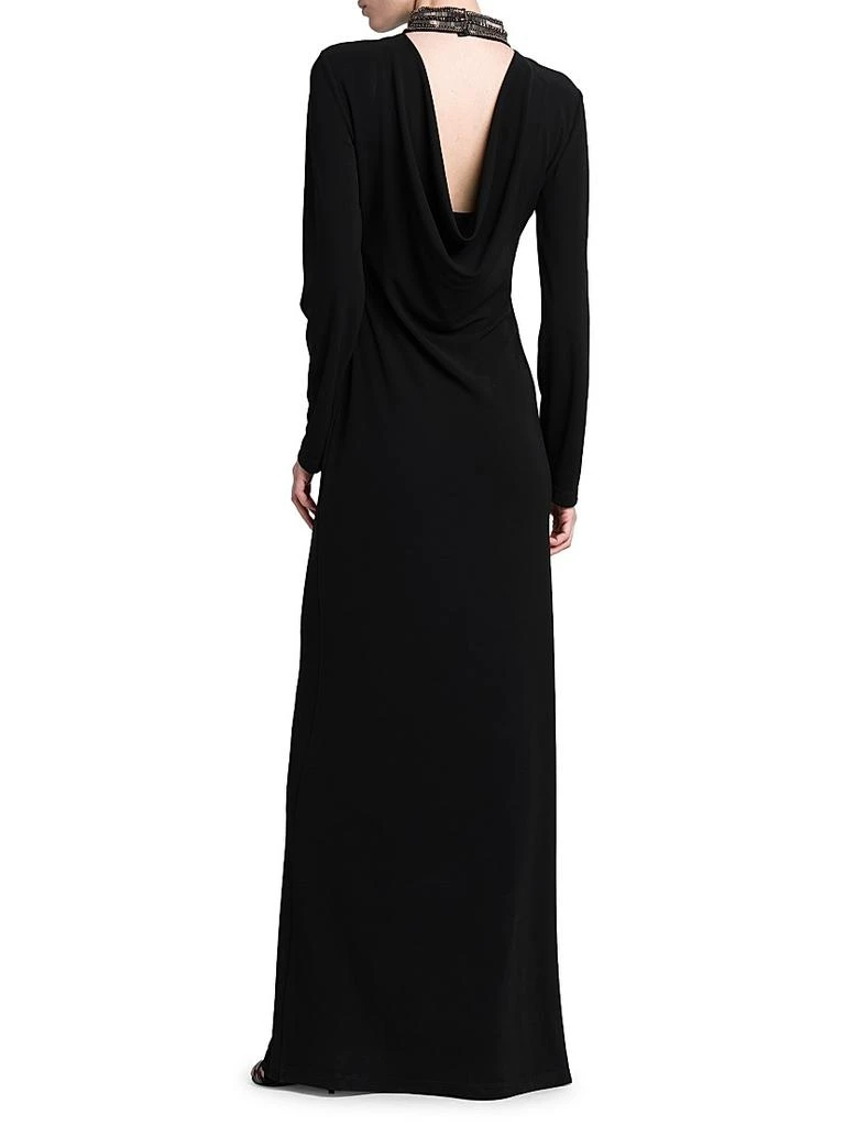 Alberta Ferretti Draped-Back Beaded Turtleneck Dress - Dresses & Skirts -  Free Shipping