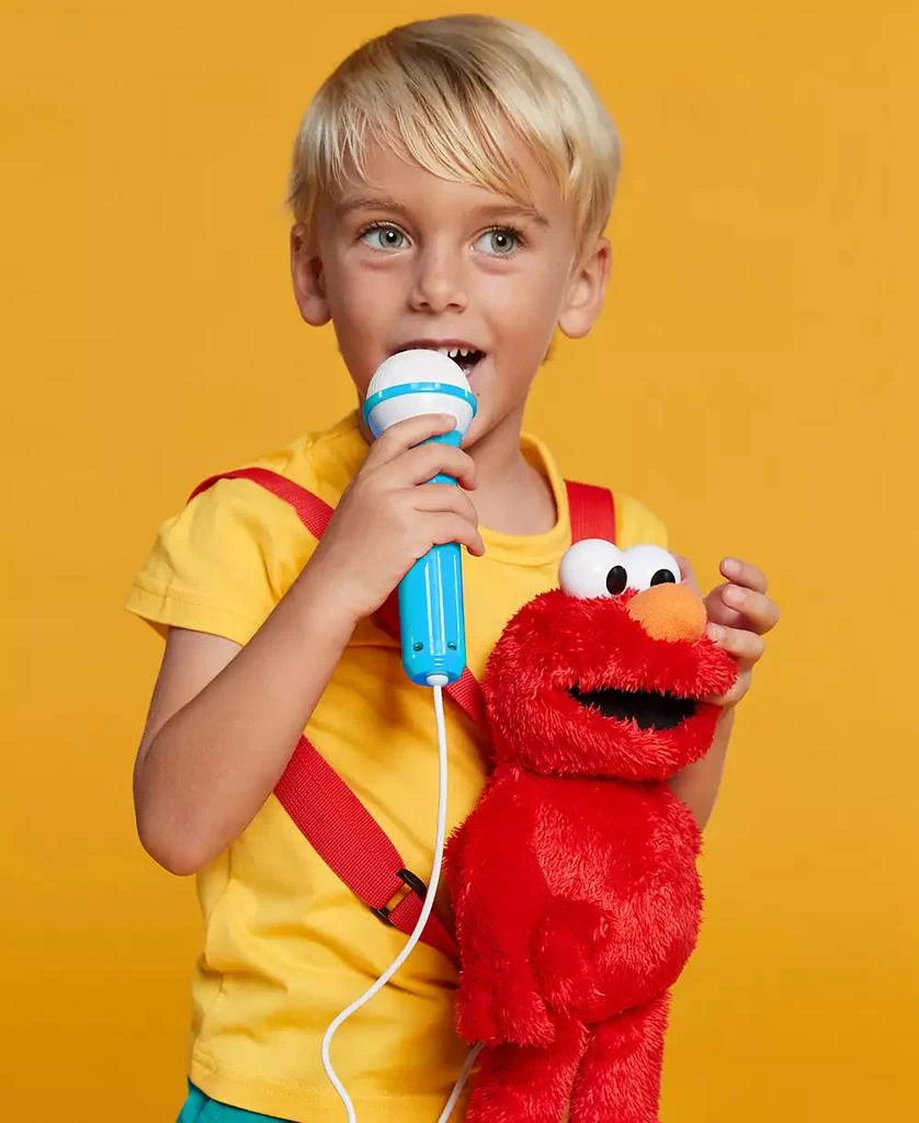 Singing Machine Plush Toy Karaoke Backpack with Microphone, Speaker, Songs Sound Effects, Sesame Street Elmo 4
