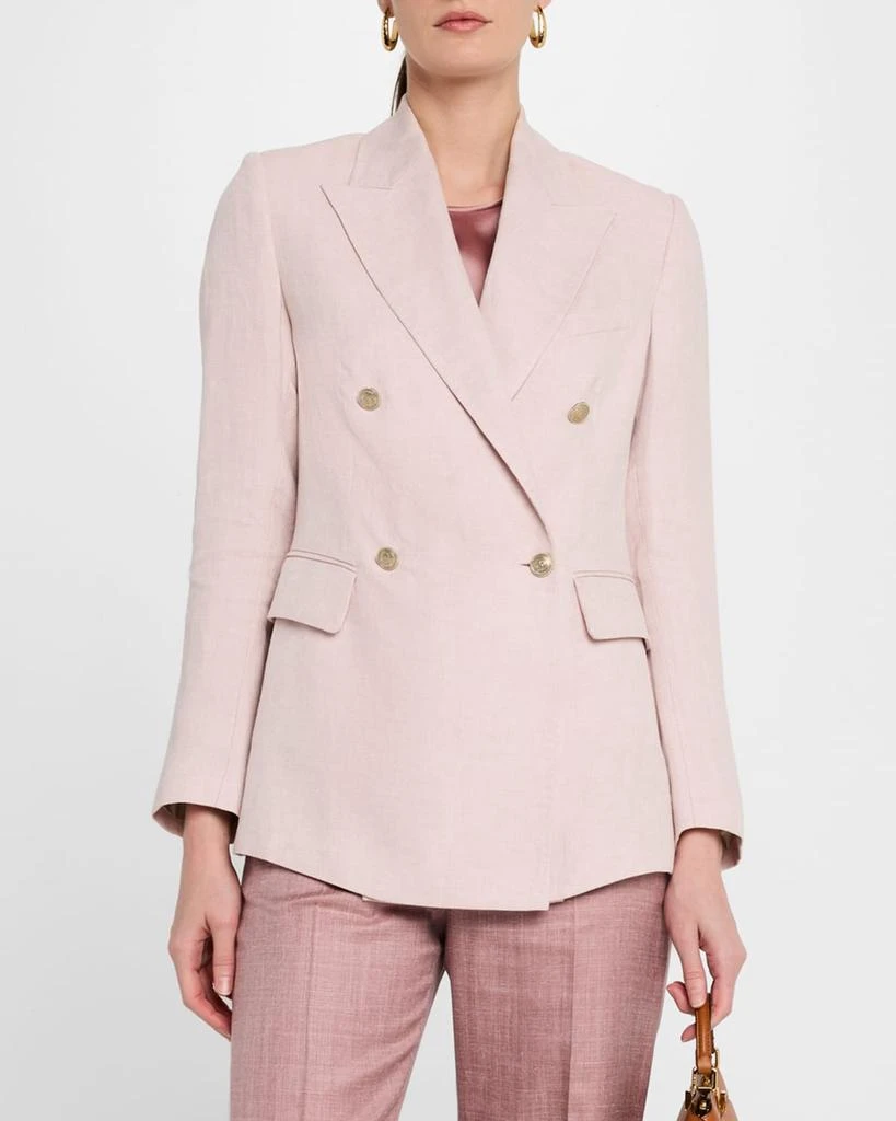 ELEVENTY Double-Breasted Linen Blazer 4