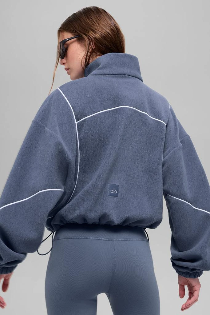 Alo Polar Fleece Game Time Full Zip Jacket - Bluestone/White 4