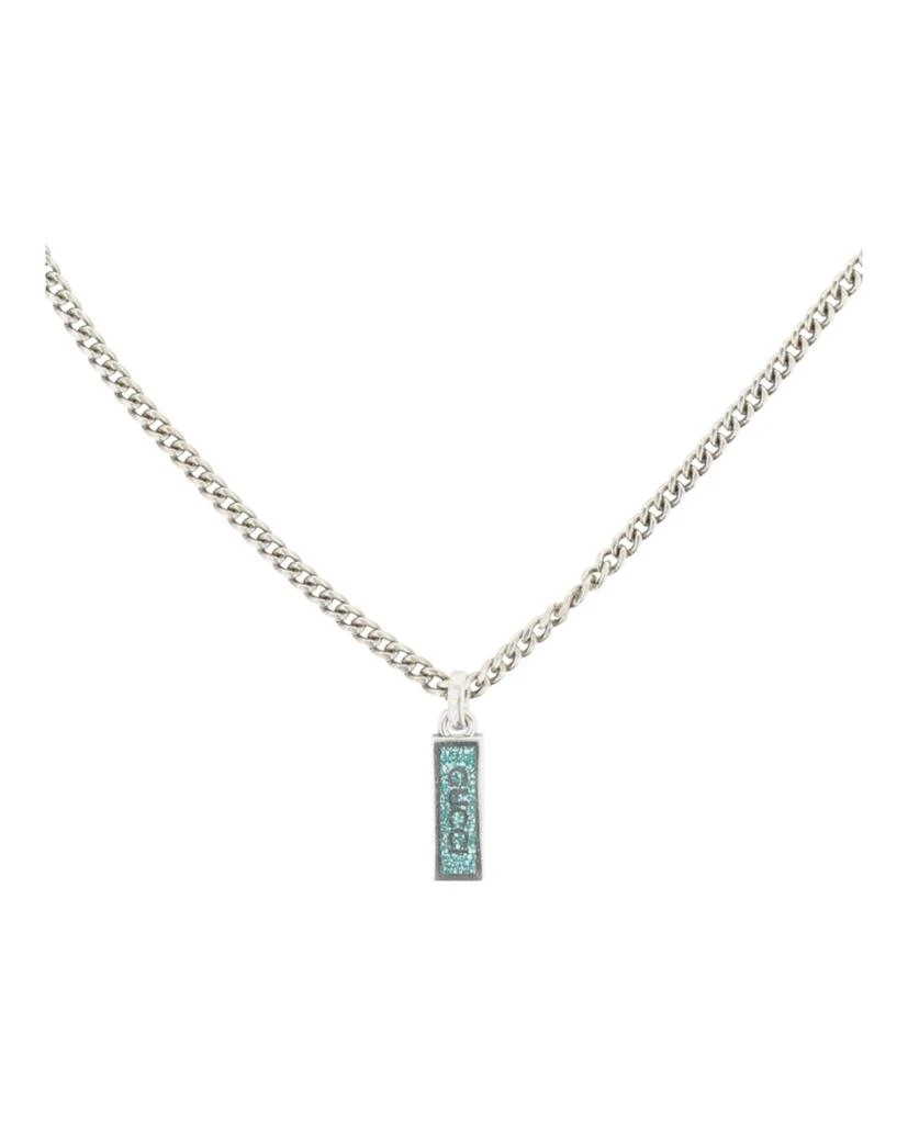 Gucci Sterling Silver Logo Plaque Necklace 2