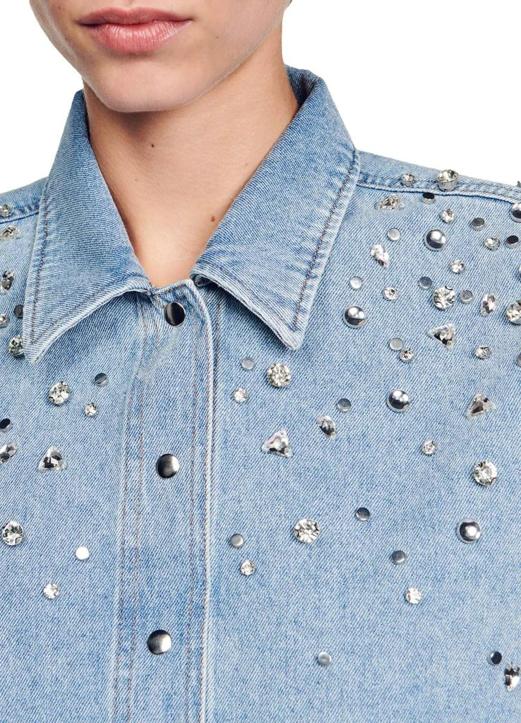Sandro Rhinestone cropped shirt 4