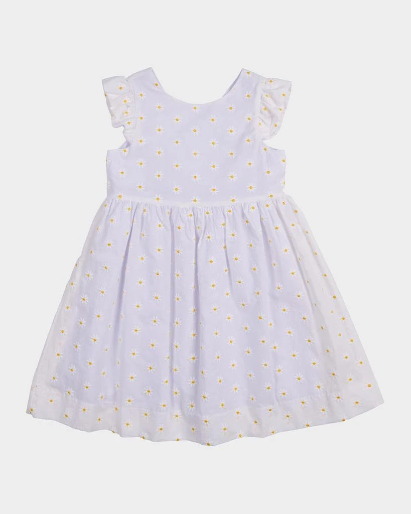 Florence Eiseman Girl's Embroidered Daisy Flutter-Sleeve Dress, Size 2-6 1