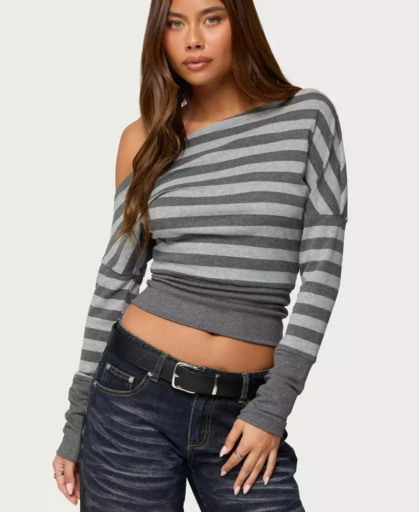 Edikted Women
s Marniee Striped Off Shoulder Top