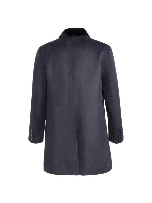 WOLFIE FURS Made For Generations Classic Fit Wool & Shearling Trench Coat 2