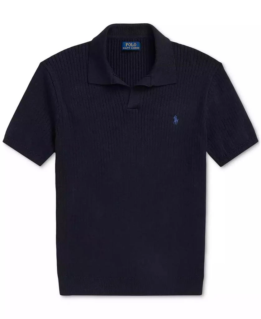 Ralph Lauren Men
s Rib-Knit Cotton Polo-Collar Sweater 5
