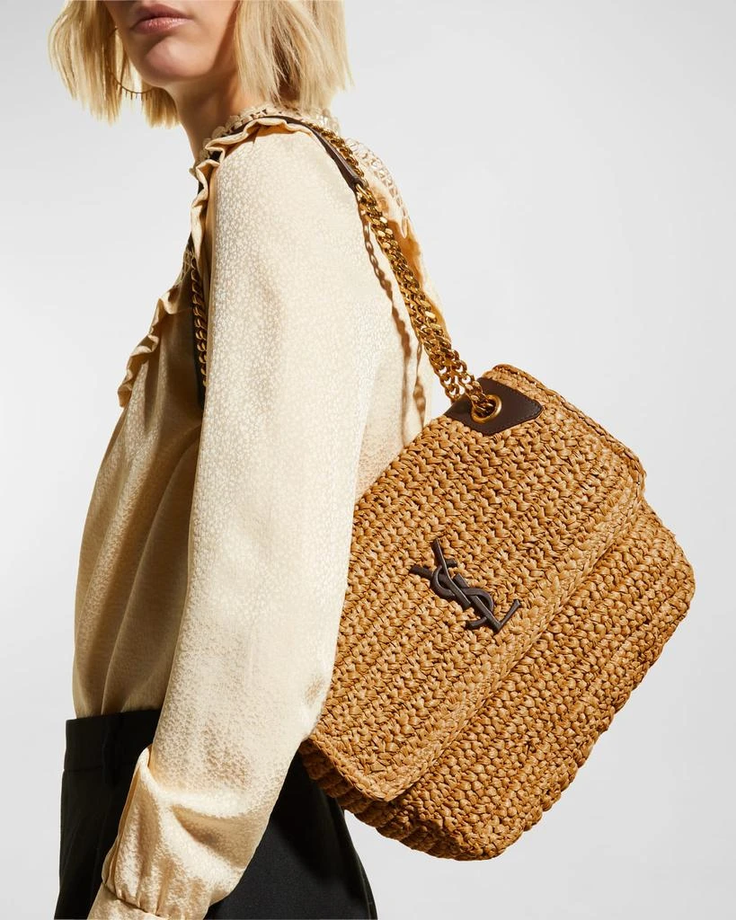 Yves Saint Laurent Niki Medium Flap YSL Shoulder Bag in Raffia 2