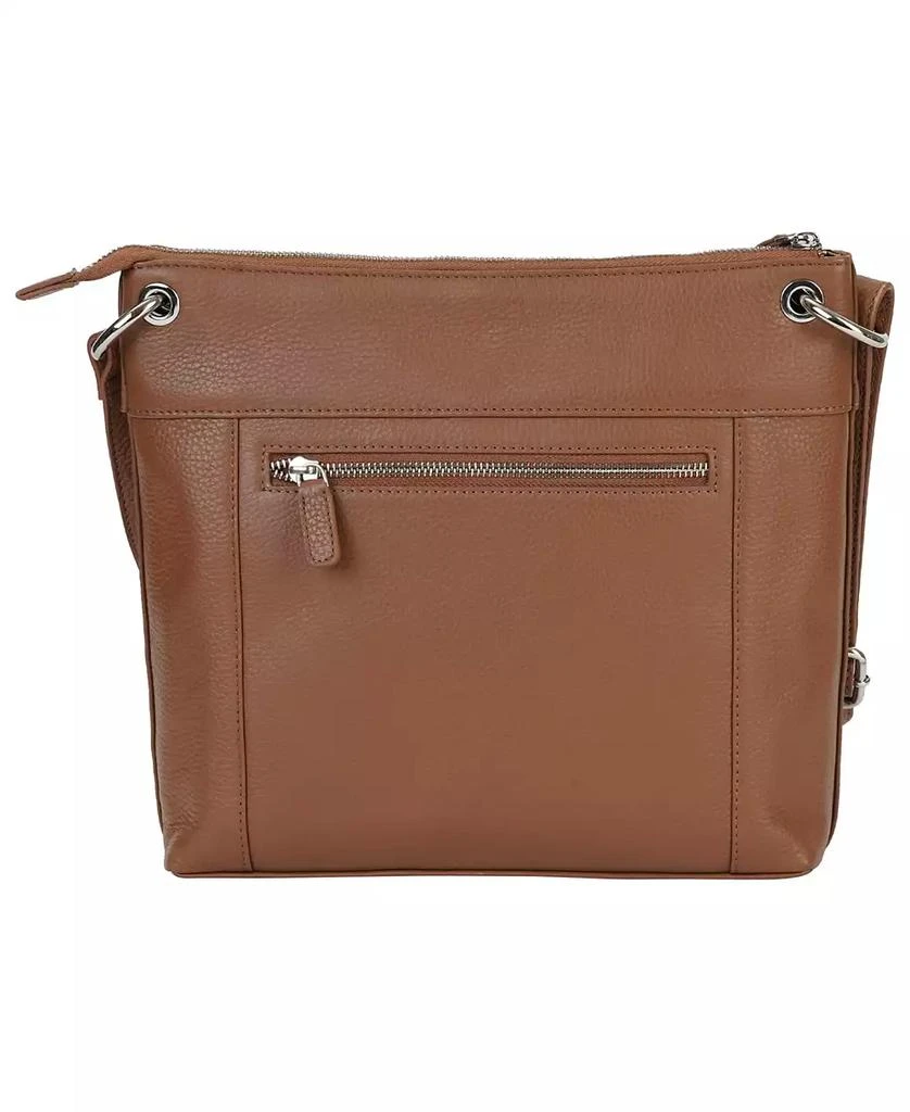 Mancini Leather Goods Pebble Trish Leather Crossbody Handbag with Organizer 2