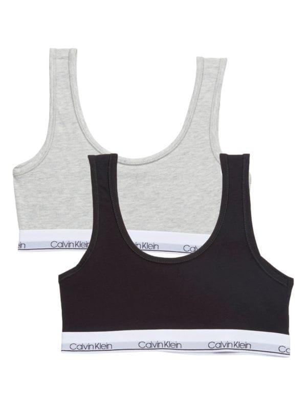 Calvin Klein Girl's 2-Pack Stretch Cotton Sports Bras