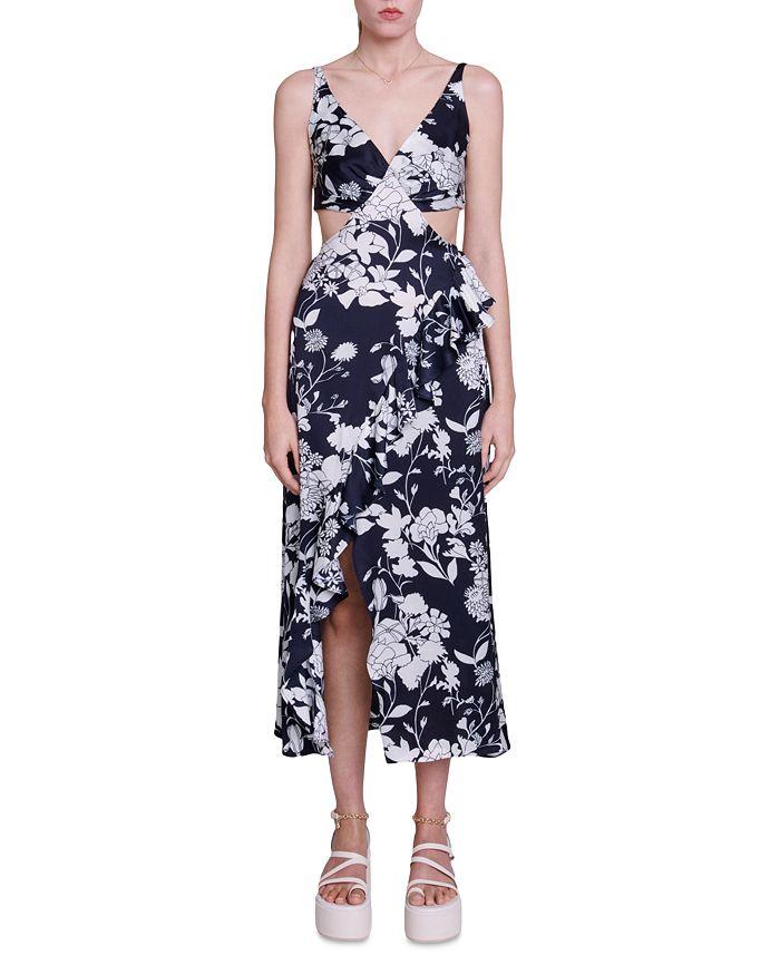 Maje Ralletimi Cutout Midi Dress