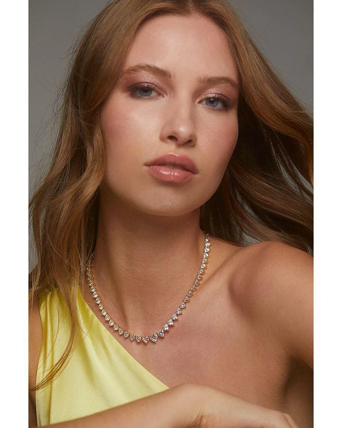 Nadri Real Love Heart Cubic Zirconia Collar Necklace, 16" 2