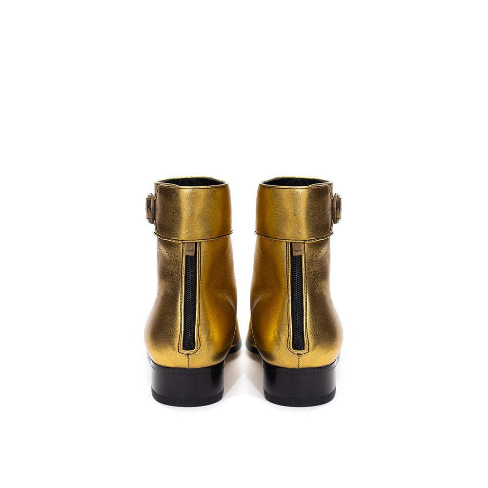 Yves Saint Laurent Gold Leather Boot 3