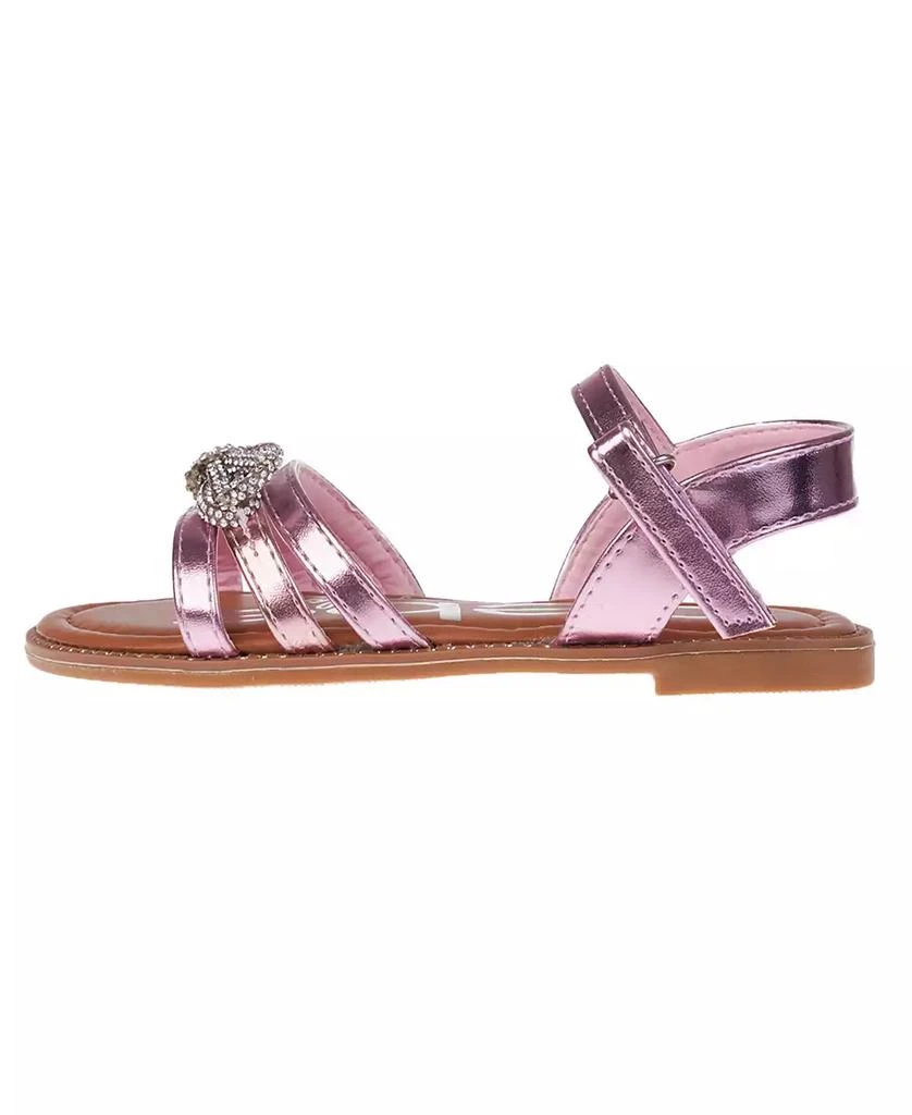 Bebe Big Girl's Strappy Sandal with Cute Rhinestone Tubular Bow Polyurethane Sandals 3