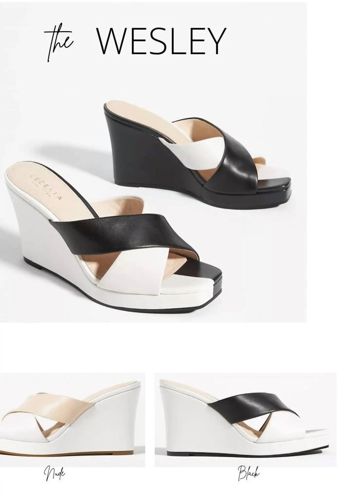 Cecelia New York Wesley Heels In Black/white 4