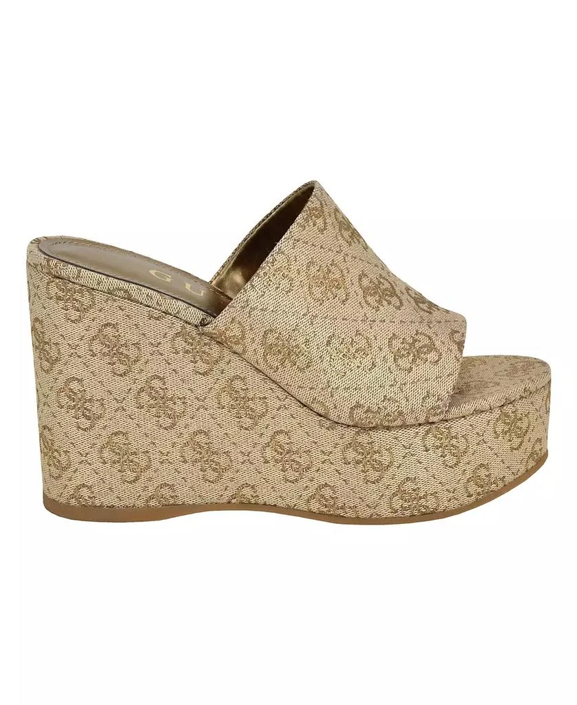 GUESS Women's Yenise Single Band Slide Platform Wedge Sandals 3