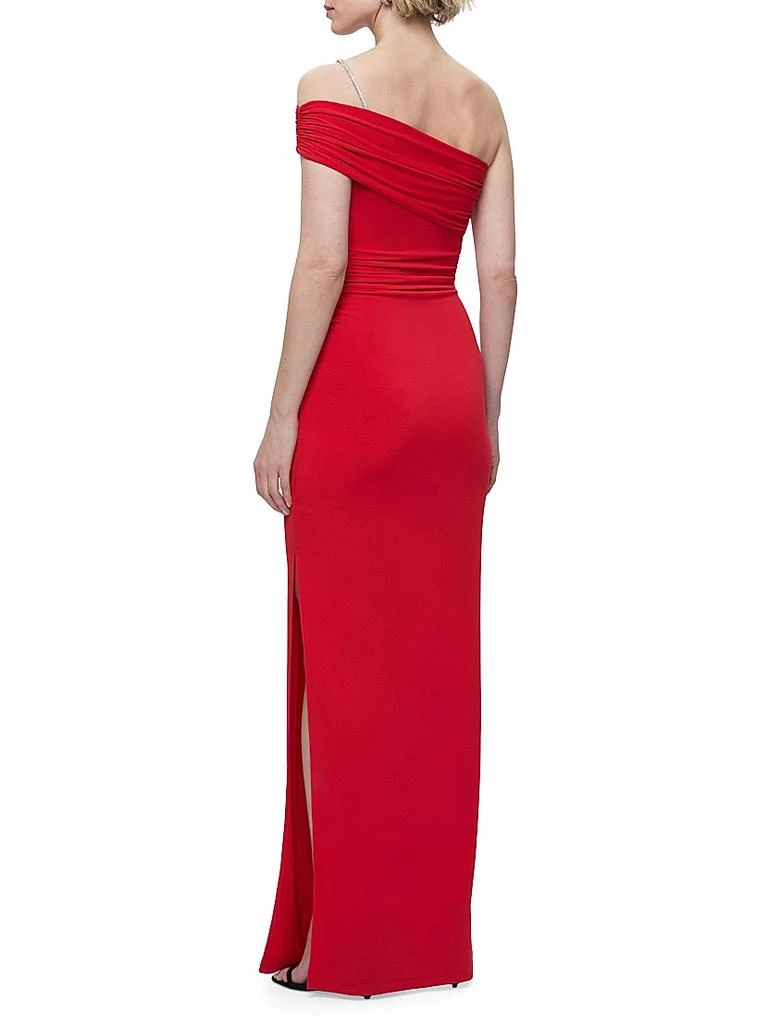 Herve Leger One-Shoulder Crystal-Trim Gown 6