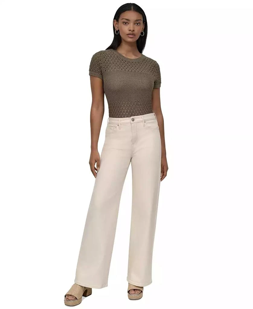 DKNY Women's High-Rise Tailored Wide-Leg Jeans 1