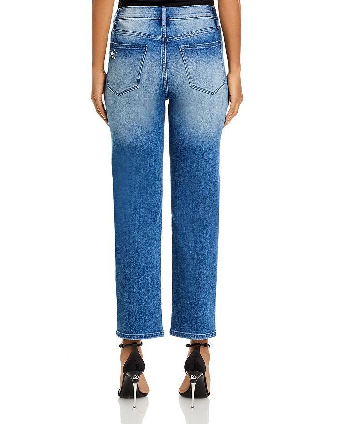 AQUA Embellished High Rise Ankle Jeans in Medium Wash - Exclusive 3