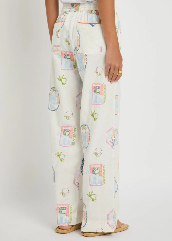 DAMSON MADDER Chlo embroidered cotton-blend trousers 3